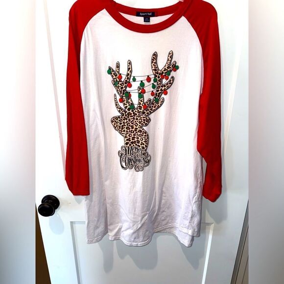 SPORK TEC BRAND WOMENS CHRISTMAS TSHIRT - Picture 1 of 4